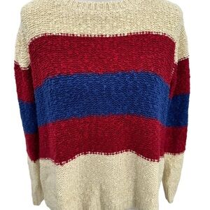 Forever 21 Bold Striped Sweater - Red, Blue, and Cream